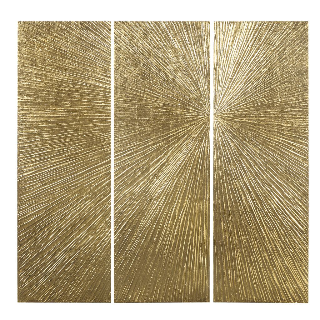 Sunburst Hand Painted Triptych 3-piece Dimensional Resin Wall Art Set Secondary image