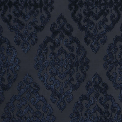 Knitted Jacquard Damask Total Blackout Grommet Top Curtain Panel(Only 1 Pc Panel)