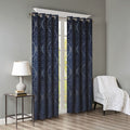 Knitted Jacquard Damask Total Blackout Grommet Top Curtain Panel(Only 1 Pc Panel)