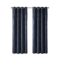 Knitted Jacquard Damask Total Blackout Grommet Top Curtain Panel(Only 1 Pc Panel)