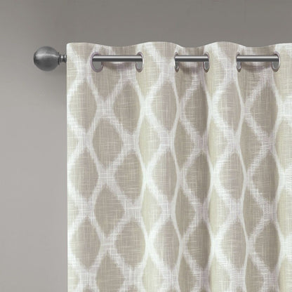 Blakesly Printed Ikat Blackout Patio Curtain 100x84"