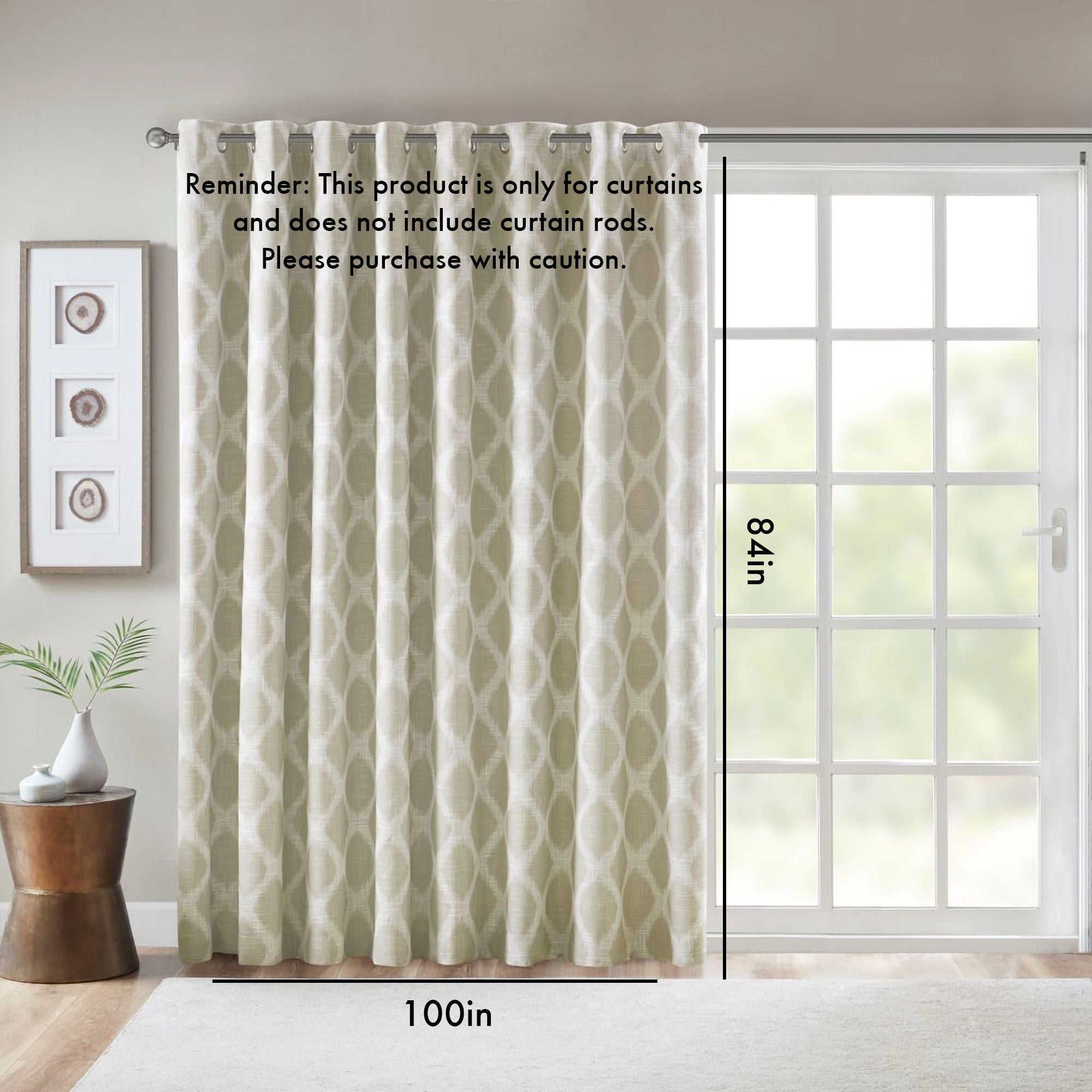Blakesly Printed Ikat Blackout Patio Curtain 100x84"