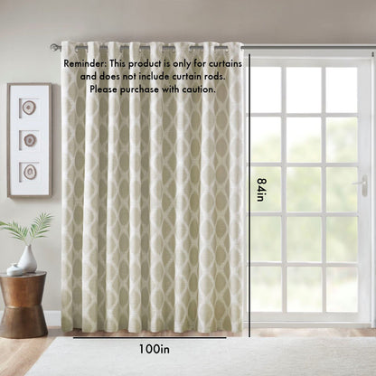Blakesly Printed Ikat Blackout Patio Curtain 100x84"
