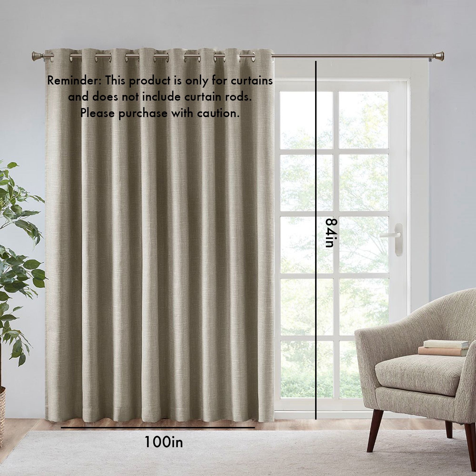 Maya Printed Heathered Blackout Window Patio Panel Secondary image