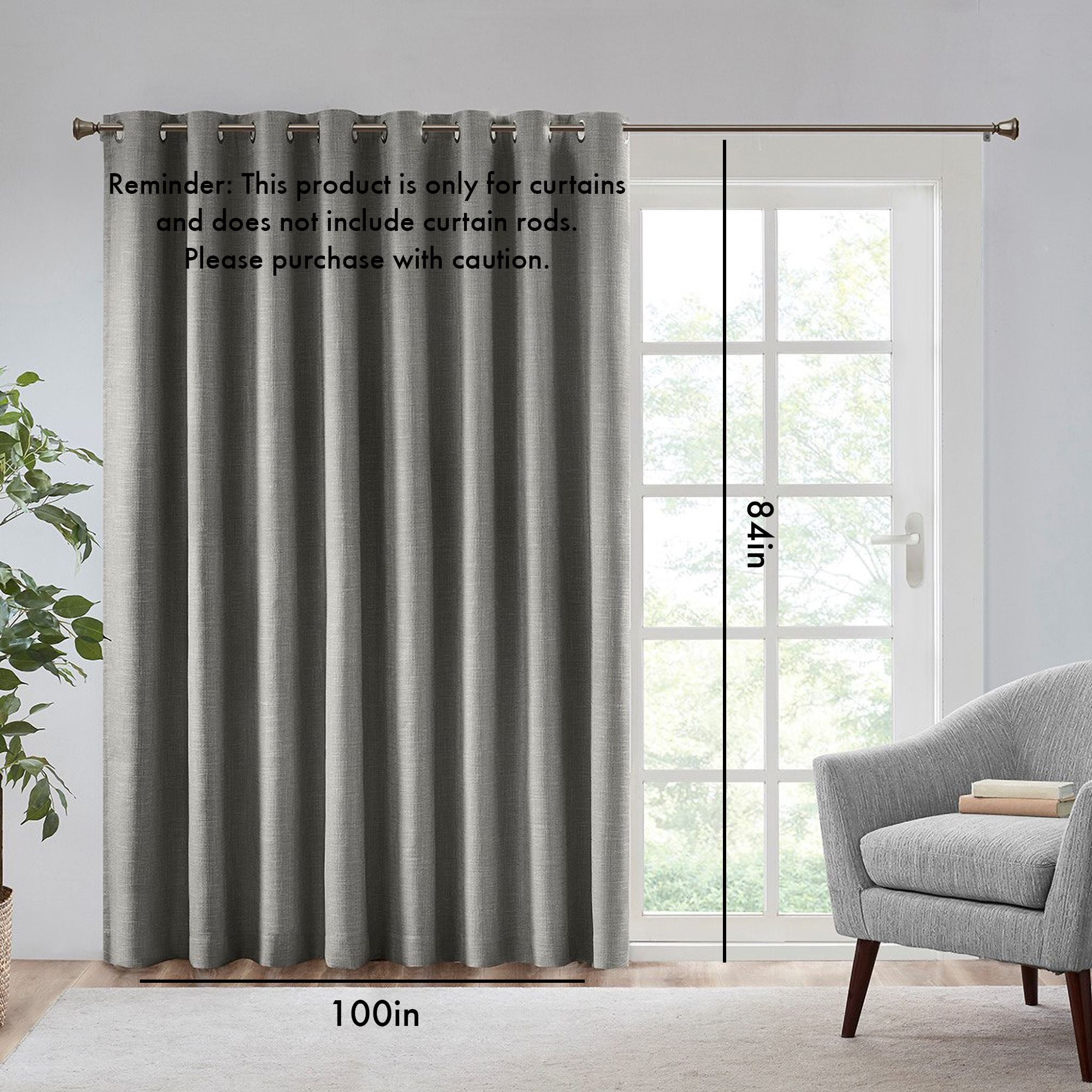 Maya Printed Heathered Blackout Window Patio Panel Secondary image