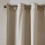Mirage Knitted Jacquard Damask Total Blackout Grommet Top Curtain Panels - Set of 2