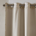 Mirage Knitted Jacquard Damask Total Blackout Grommet Top Curtain Panels - Set of 2