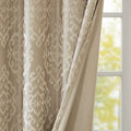 Mirage Knitted Jacquard Damask Total Blackout Grommet Top Curtain Panels - Set of 2