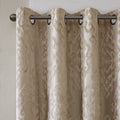Mirage Knitted Jacquard Damask Total Blackout Grommet Top Curtain Panels - Set of 2