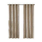 Mirage Knitted Jacquard Damask Total Blackout Grommet Top Curtain Panels - Set of 2