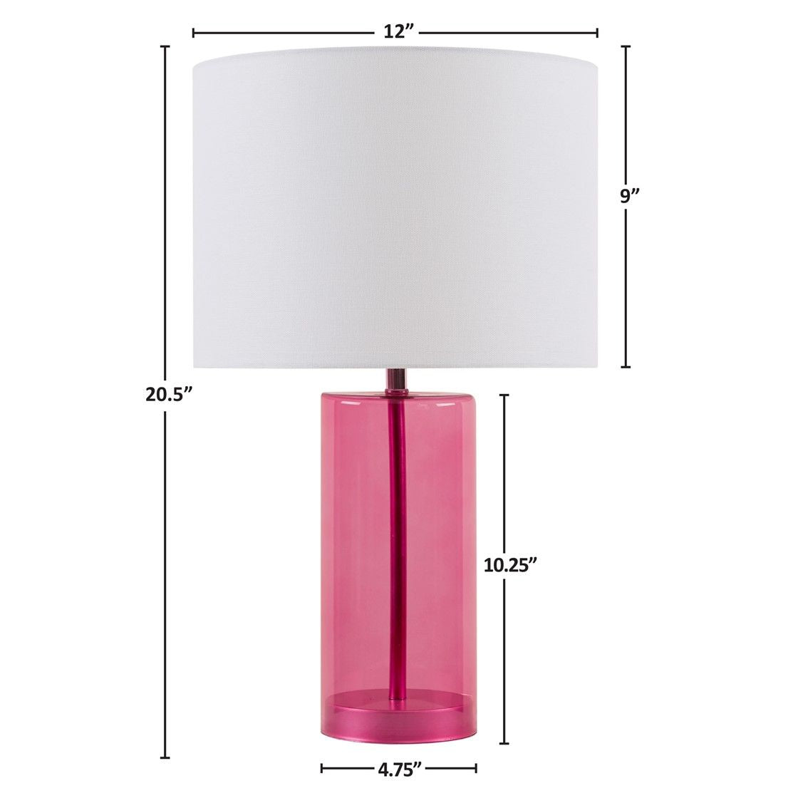 Pink Neonova Glass Table Lamp