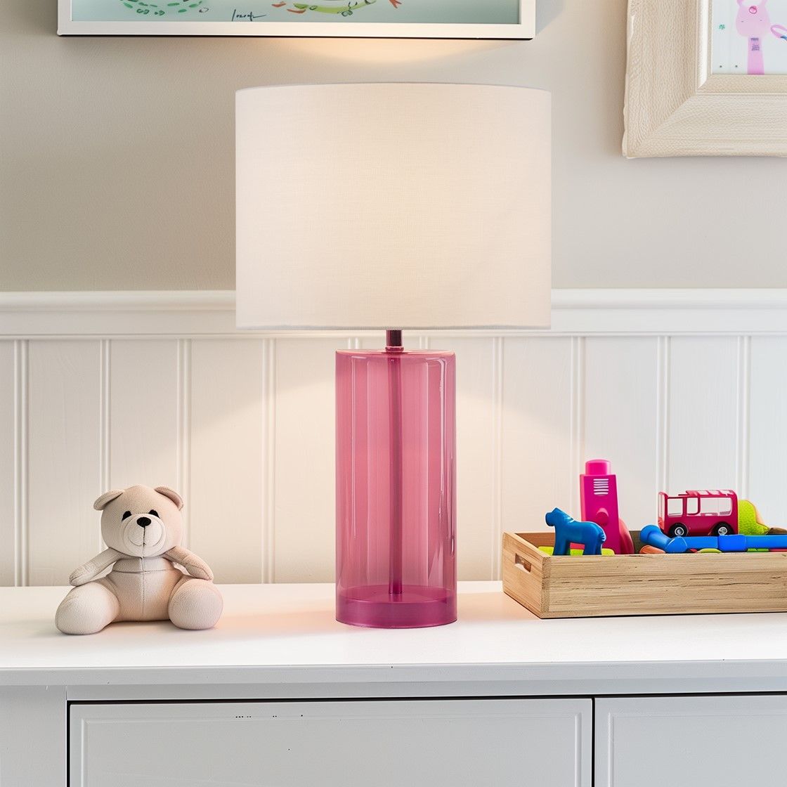 Pink Neonova Glass Table Lamp