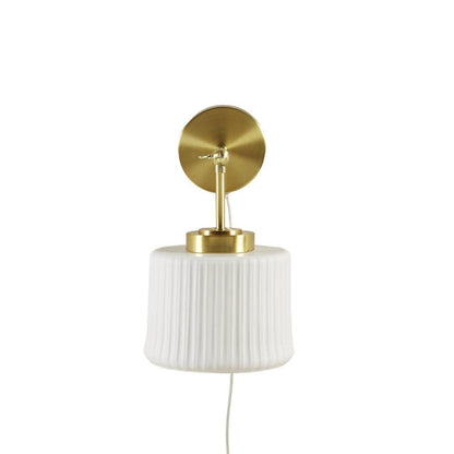 Luminex White Ceramic Wall Sconce with Adjustable Swing Arm