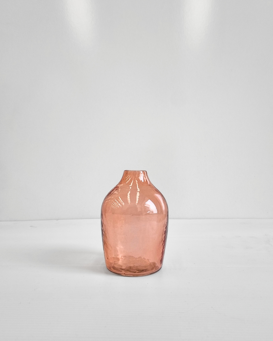 Haley Handblown Hammered Bud Vase Blush