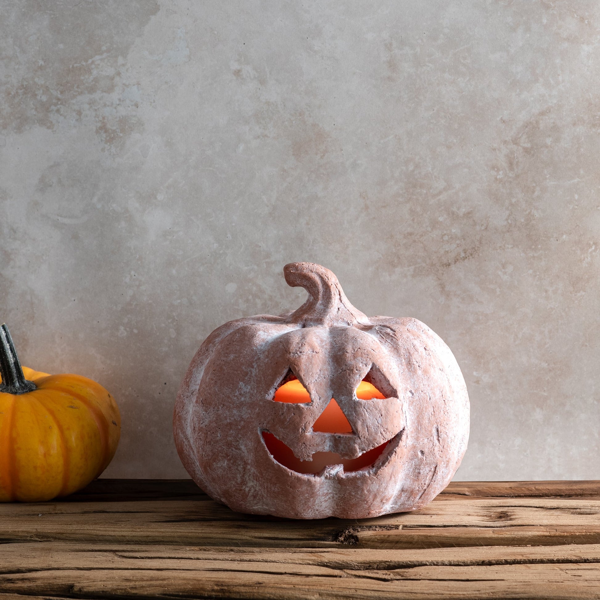 Orange Terracotta Jack-O-Lantern Pumpkins | 2 Sizes Large