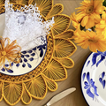 Daisy Woven Placemat Solid Color Yellow