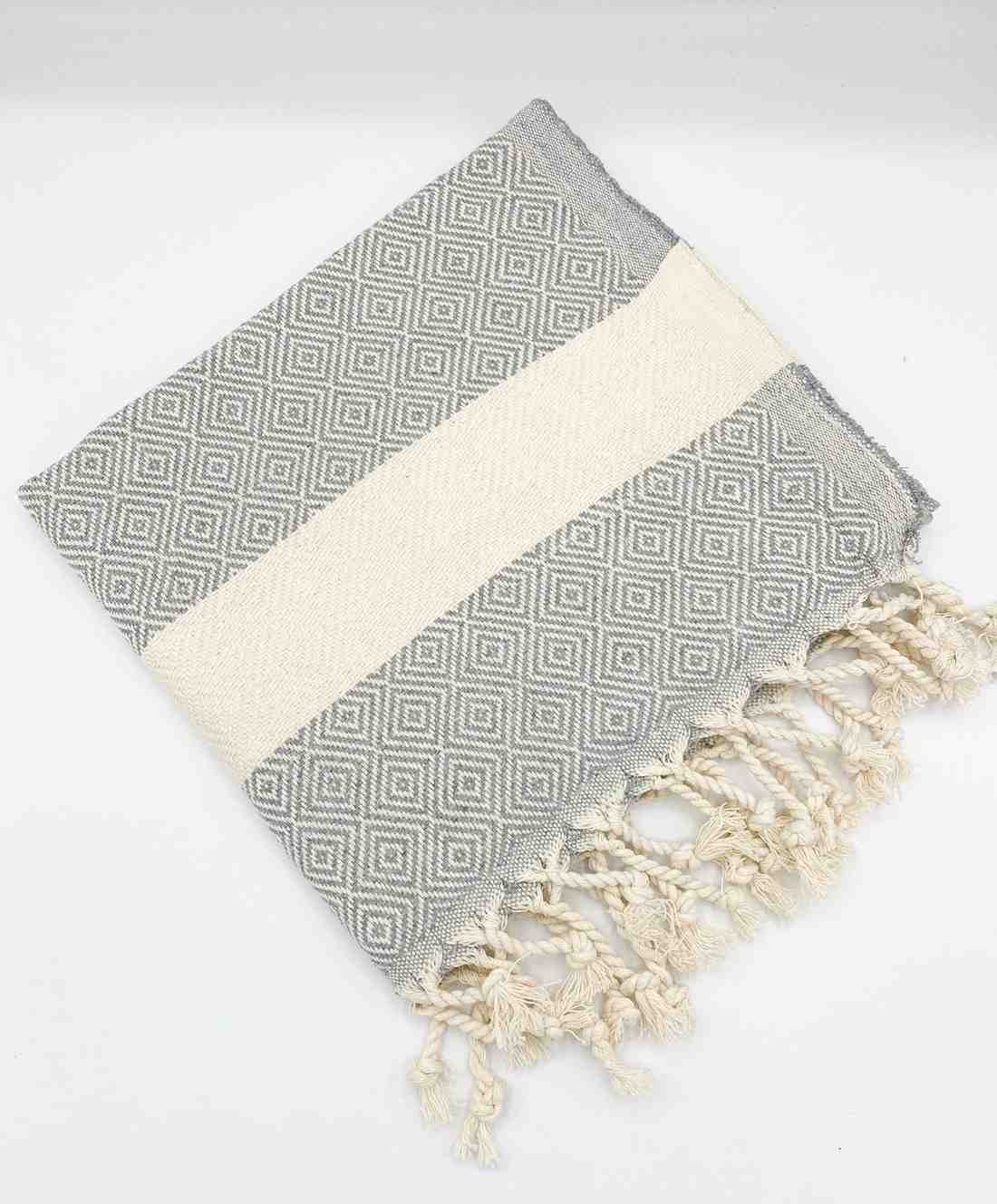 Diamond Hand Towel Gray