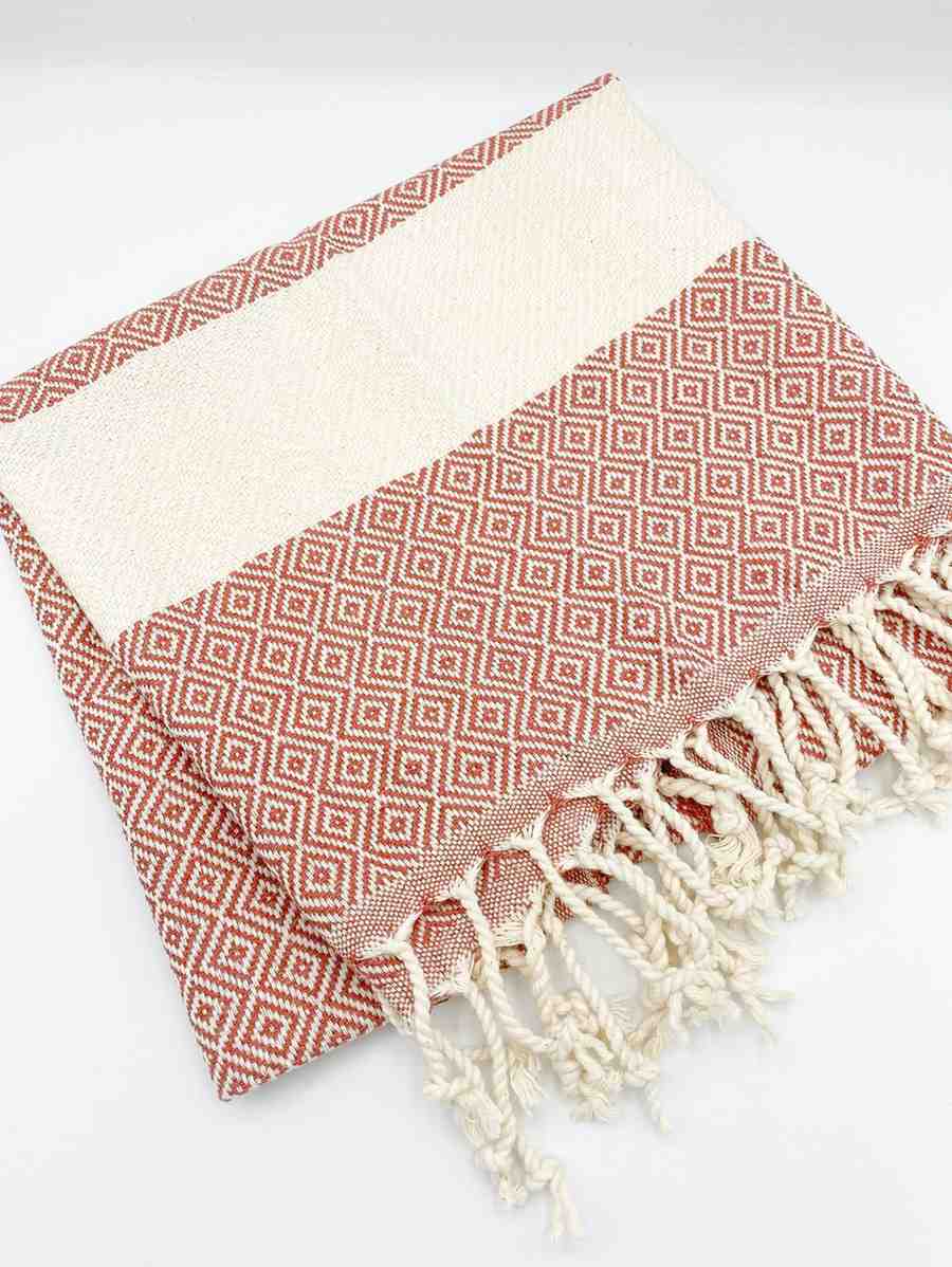 Diamond Hand Towel Chestnut Brown