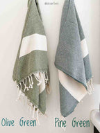 Diamond Hand Towel Olive Green