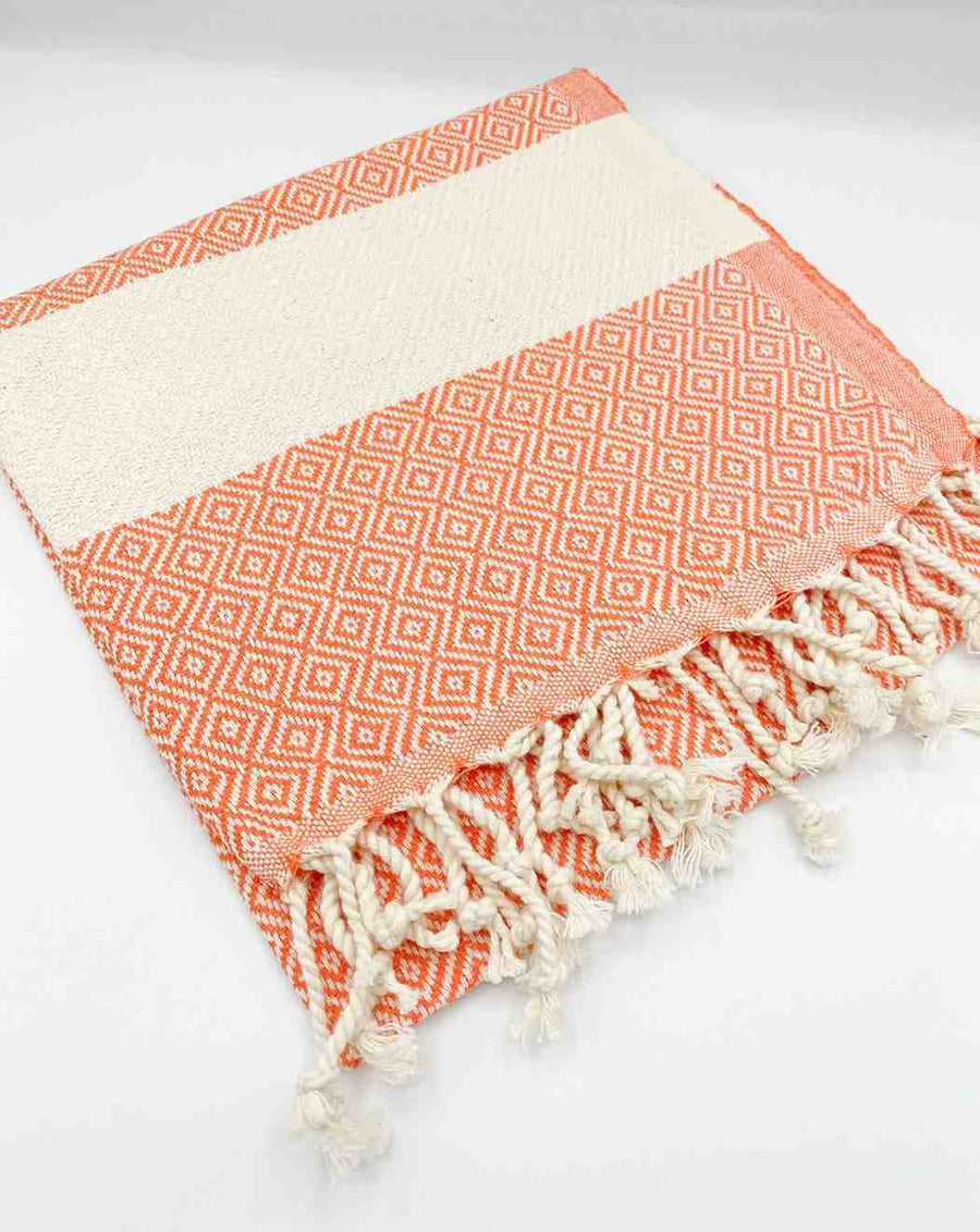 Diamond Hand Towel Orange