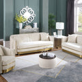 Matching Home Storage Set of Round Ottoman Coffee Table with Square Footstool