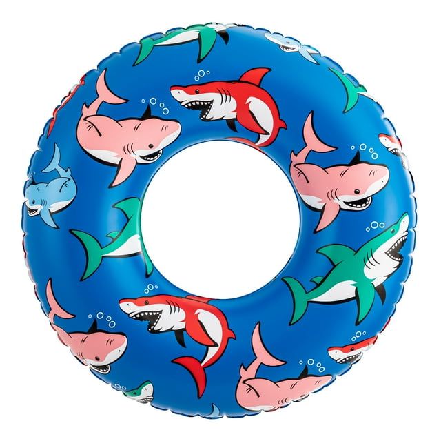 Blue Shark Inflatable Swim Tube Pool Float – Durable PVC, Ages 9+, Unisex Pool Main image