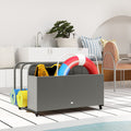 PE Rattan Pool Float Storage Organizer with Wheels, Mixed Gray