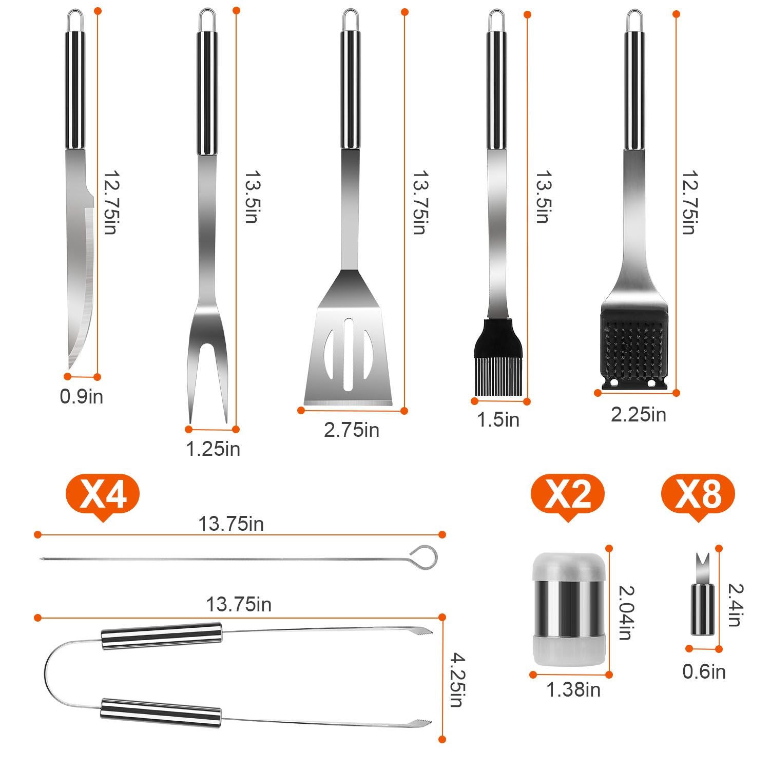 Stainless Steel BBQ Grill Tool Kit