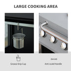 52" Barbecue Grill with Wheels, 4+1 Burner Liquid Propane Gas Grill in Silver