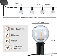 27Ft Outdoor Waterproof Globe Solar Lights