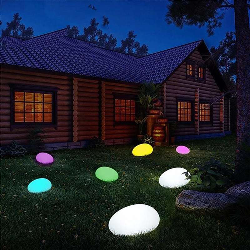 Multicolor Solar Cobblestone LED Light