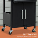 3 Burner Gas Grill Portable BBQ with Wheels in Black