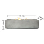 Rashid Rectangular Concrete Propane Fire Pit Table – Smokeless Outdoor Heater