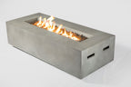 Rashid Rectangular Concrete Propane Fire Pit Table – Smokeless Outdoor Heater