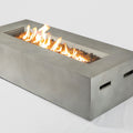 Rashid Rectangular Concrete Propane Fire Pit Table – Smokeless Outdoor Heater