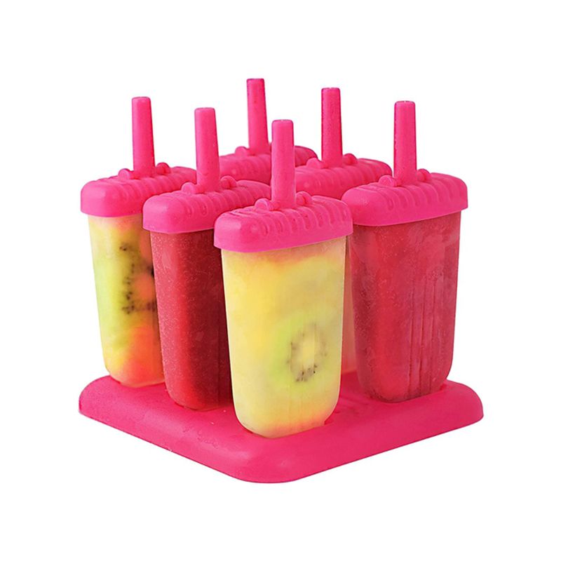 Reusable Plastic Popsicle Mold For Homemade Iced Snacks Kitchen Supplies Hot Pink Main image