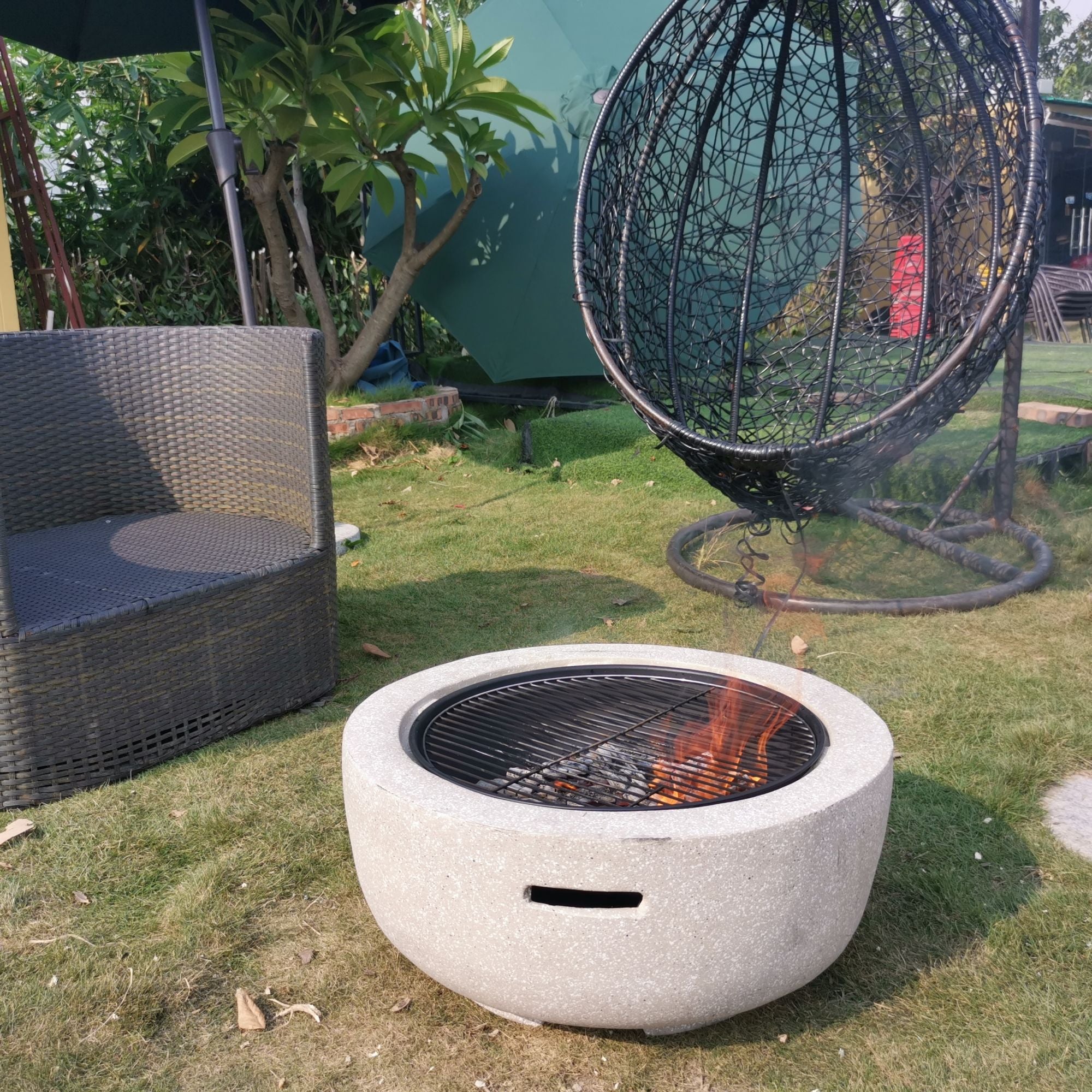 Magnesium Oxide Fire Pit with BBQ Grill Rack Main image