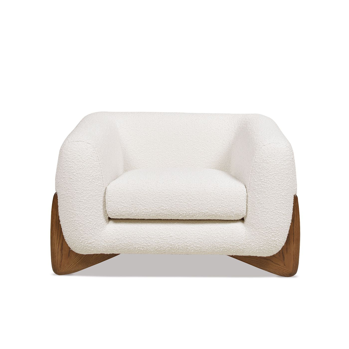 Alpine 44" Sherpa Arm Chair, Ivory White Boucle