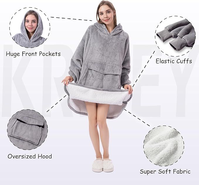 Krifey Wearable Blanket Hoodie