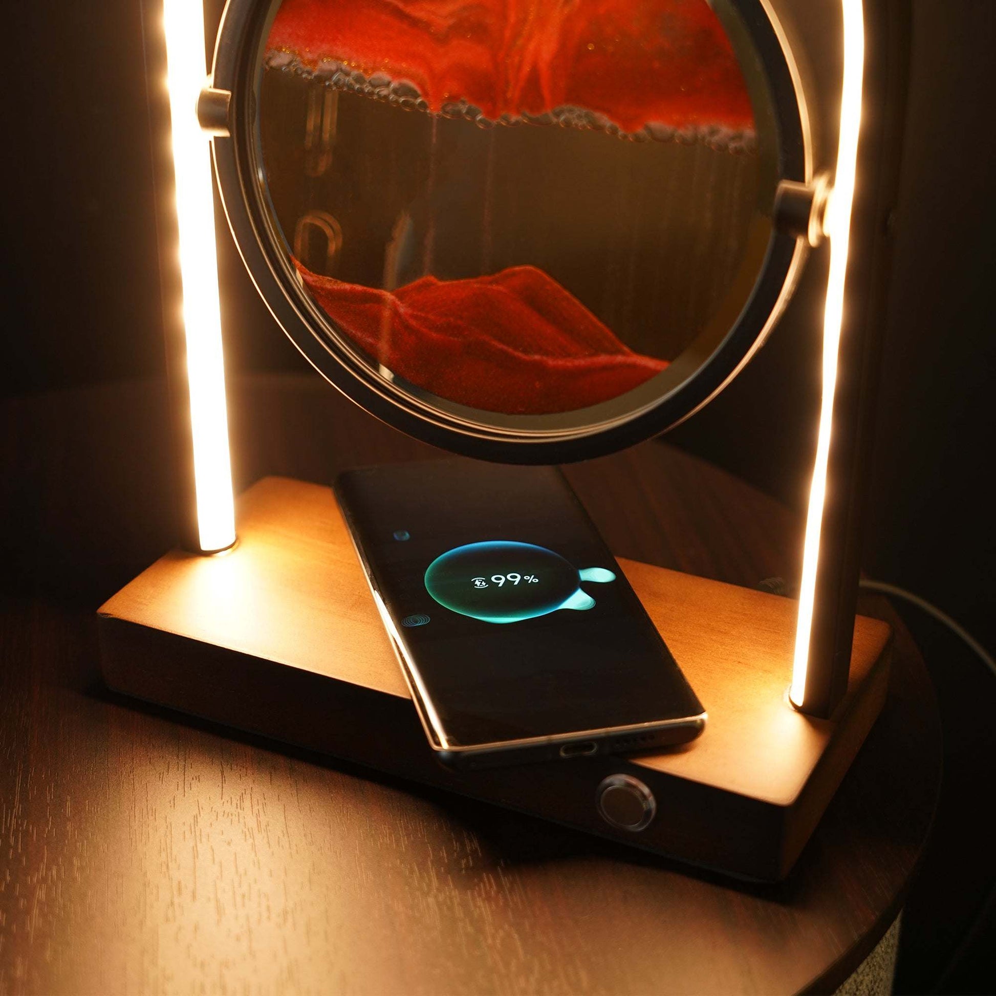 Multipurpose Relaxing Sand Lamp with Wireless Charger