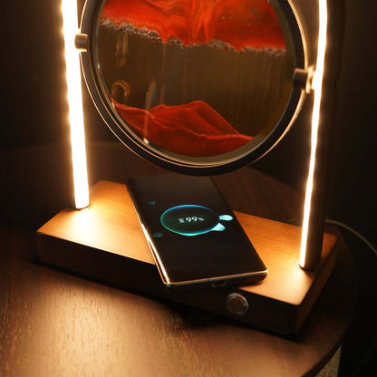 Multipurpose Relaxing Sand Lamp with Wireless Charger