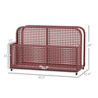 Rattan Pool Float Storage Organizer with Wheels, Mixed Brown