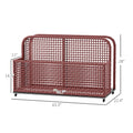 Rattan Pool Float Storage Organizer with Wheels, Mixed Brown