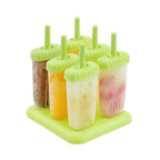 Reusable Plastic Popsicle Mold For Homemade Iced Snacks Kitchen Supplies Green