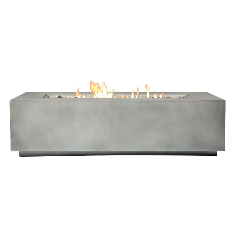 Rashid Rectangular Concrete Propane Fire Pit Table – Smokeless Outdoor Heater