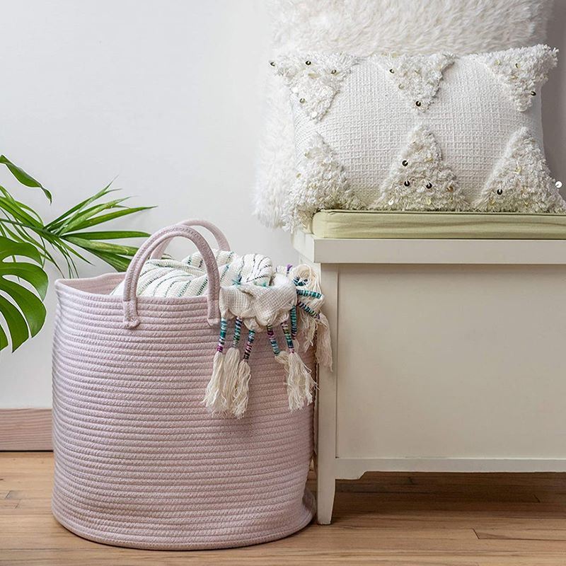 Large Woven Cotton Rope Storage Baskets