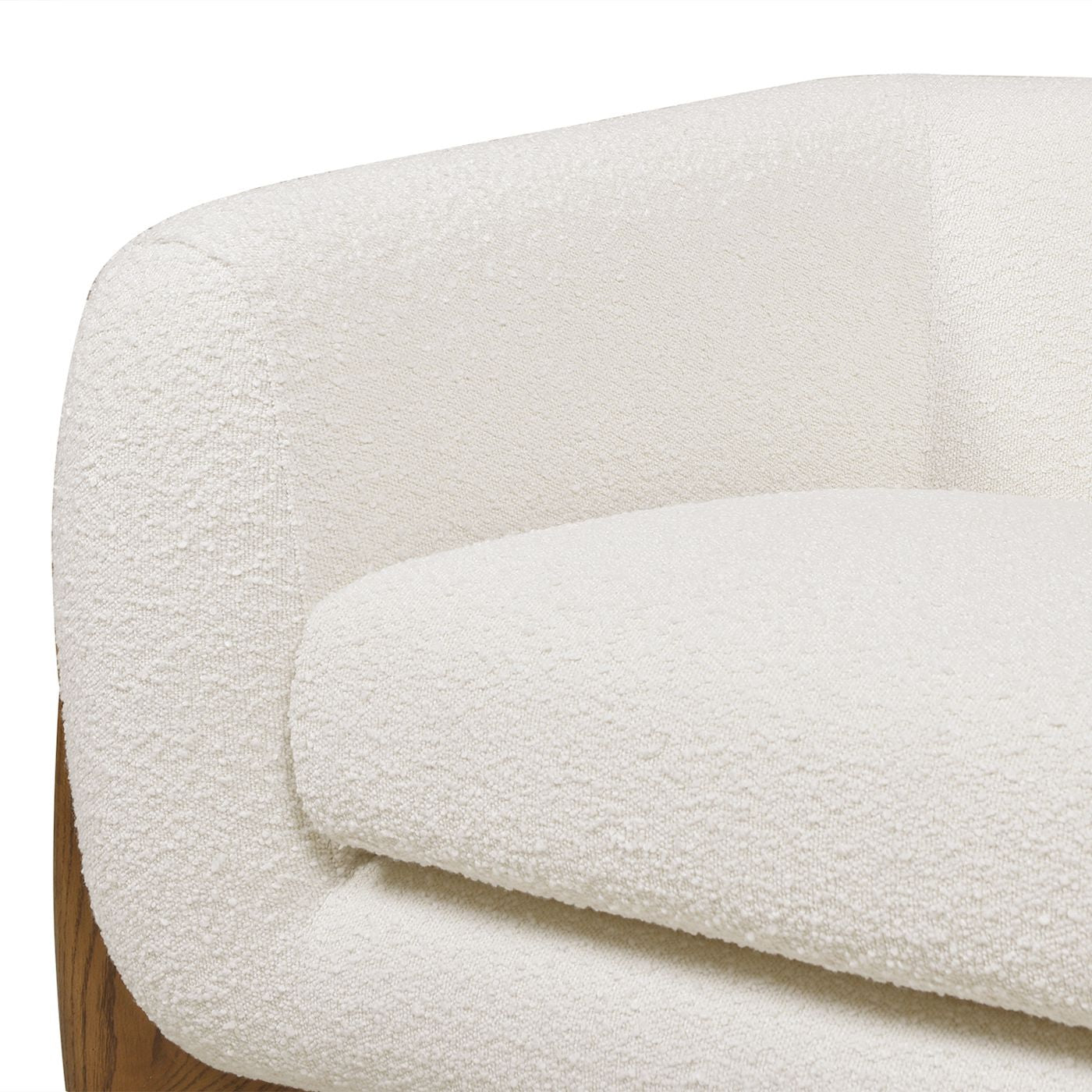 Alpine 44" Sherpa Arm Chair, Ivory White Boucle