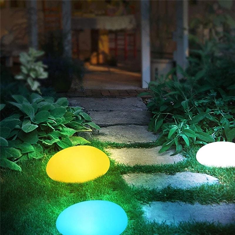 Multicolor Solar Cobblestone LED Light