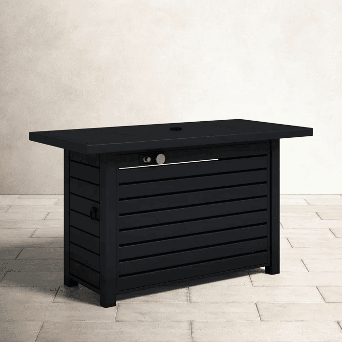 24" H x 54" W Steel Outdoor Fire Pit Table with Lid Secondary image