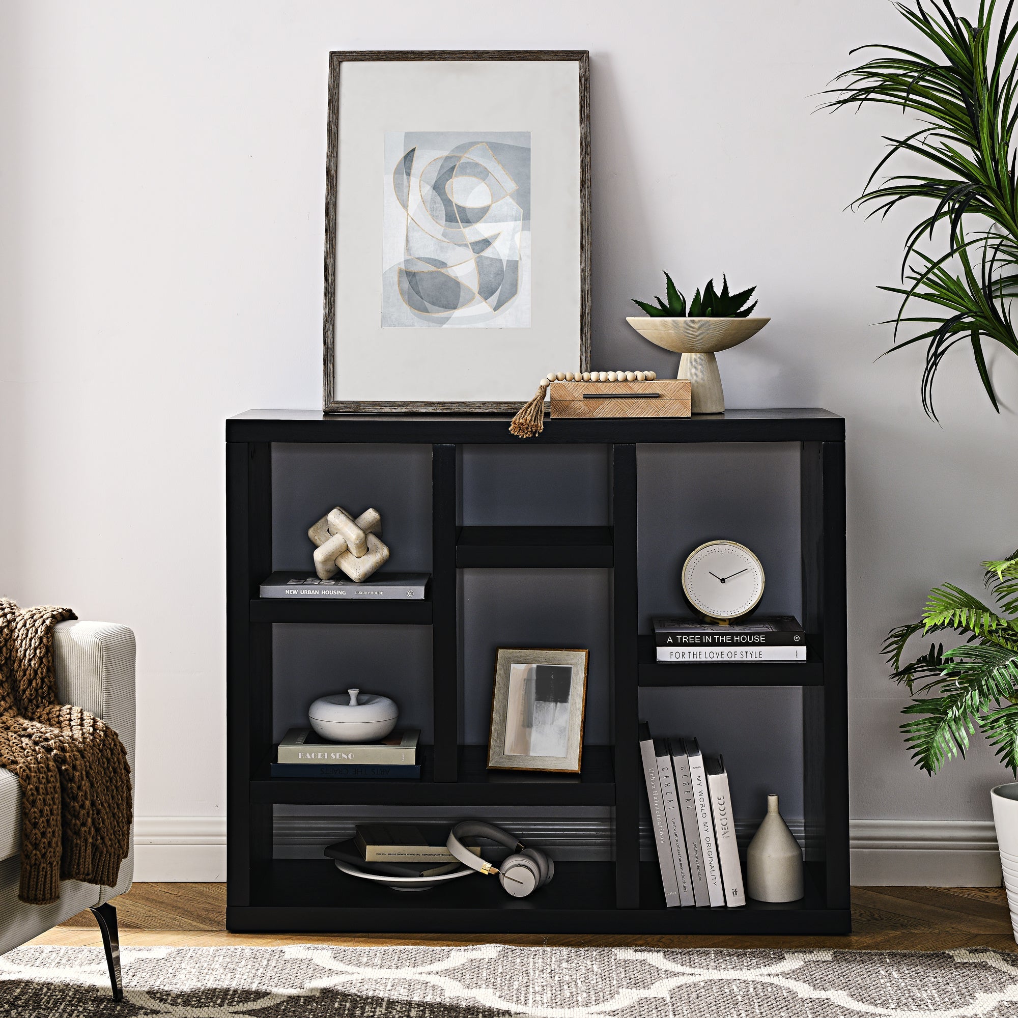 Freestanding 7 Cube Wooden Open Shelf Display Main image